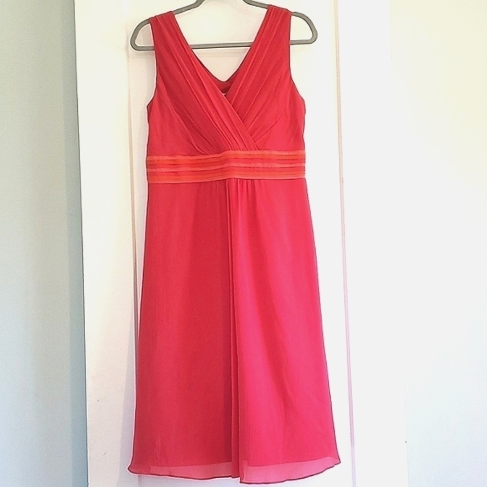 NWT Boden silk midi coral pink sheath dress size 10 long
